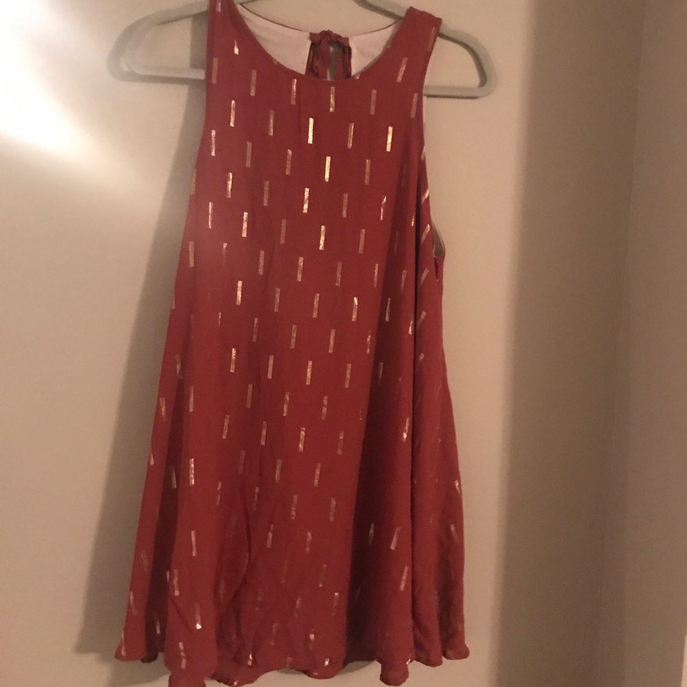 Rust and Gold Mini Dress
